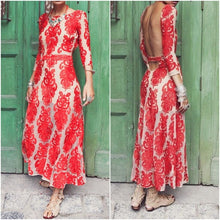 Load image into Gallery viewer, Small For Love And Lemons Boho Red Lace Midi Gown
