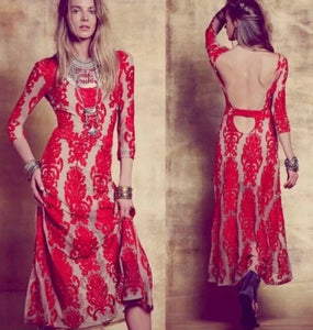 Small For Love And Lemons Boho Red Lace Midi Gown