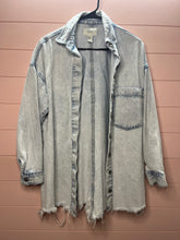 Load image into Gallery viewer, Medium Forever 21 Denim Distressed Button Up Shacket

