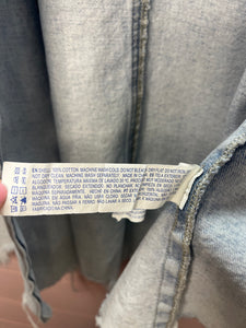 Medium Forever 21 Denim Distressed Button Up Shacket