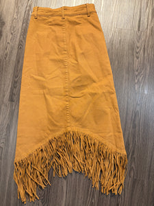 XS Denim Fringe Western Skirt