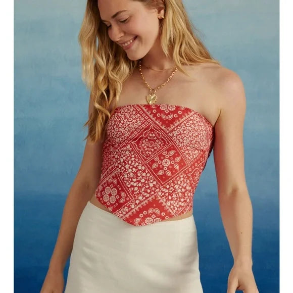 Large Altar’d State NWT Red White Western Bandana Tank Top