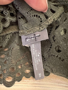Medium Aerie Olive Green Lace Eyelet Bralette