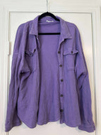 Medium Double Zero Purple Ribbed Shacket