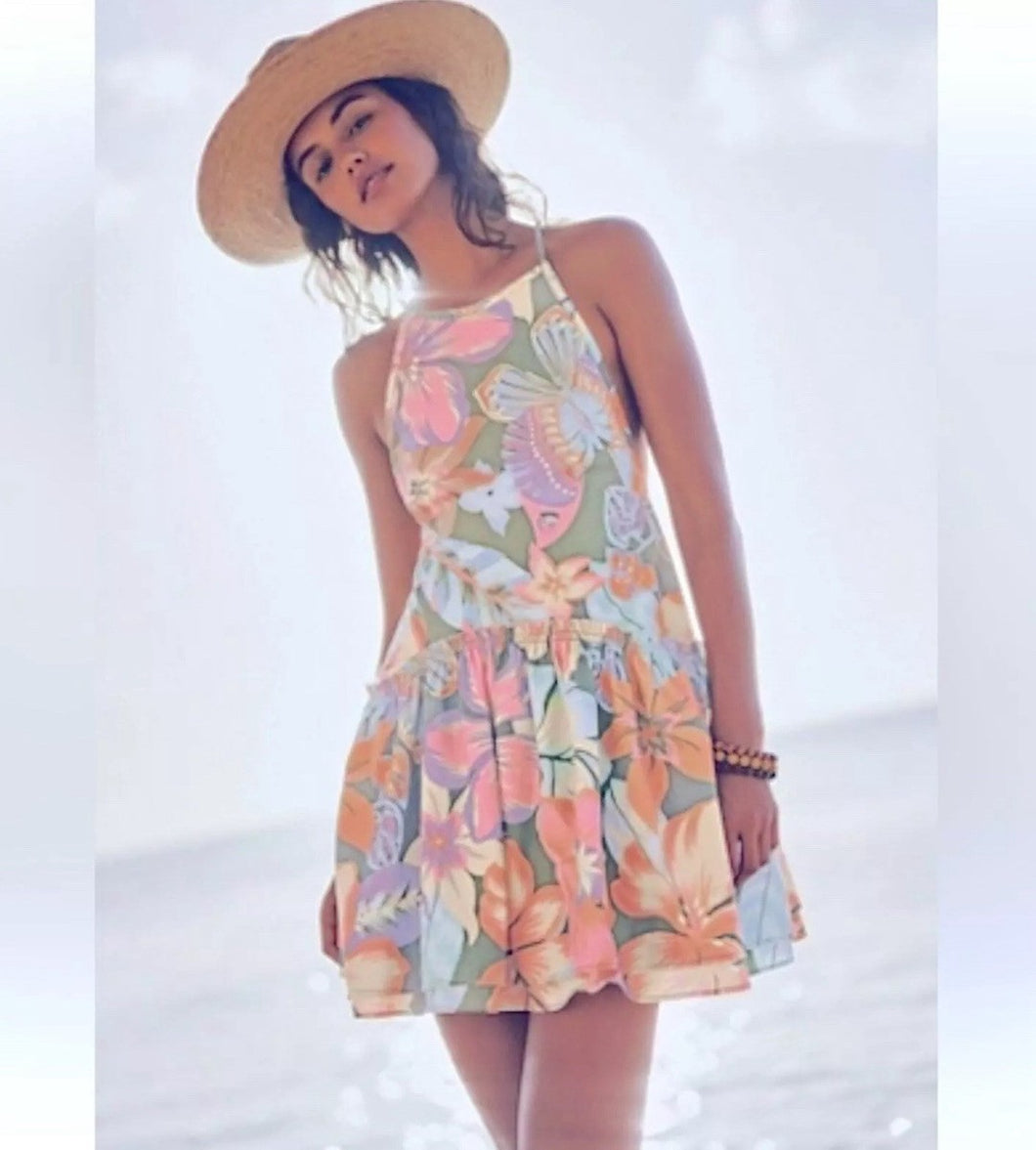 NWT Medium Free People Green Deserted Island Mini Dress