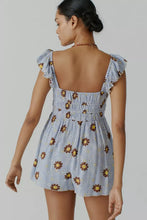 Load image into Gallery viewer, Small NWT Urban Outfitters Blue Boho Floral Rockaway Smocked Romper
