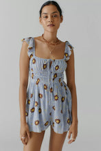 Load image into Gallery viewer, Small NWT Urban Outfitters Blue Boho Floral Rockaway Smocked Romper
