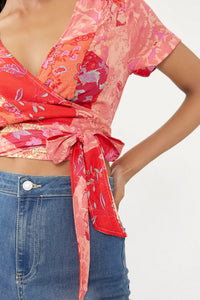 Large Free People NWT Boho Ashley Wrap Crop Top