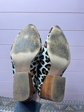 Load image into Gallery viewer, 6.5 Anthropologie ABLE White Leopard Slip On Heeled Mules
