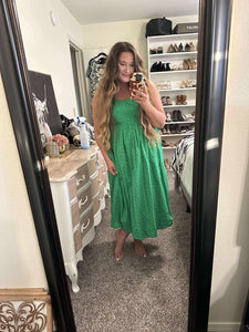 Large A New Day Green Eyelet Strap Midi Dress