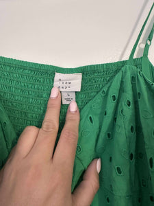 Large A New Day Green Eyelet Strap Midi Dress