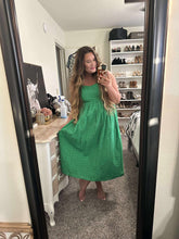 Load image into Gallery viewer, Large A New Day Green Eyelet Strap Midi Dress
