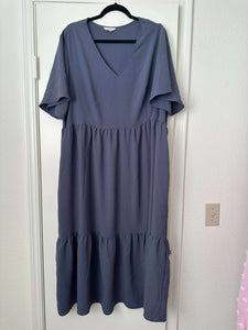 2X Terra Sky Blue Ruffle Dress