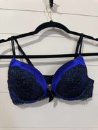 34A Victoria’s Secret Blue & Black Lace Plunge Bra