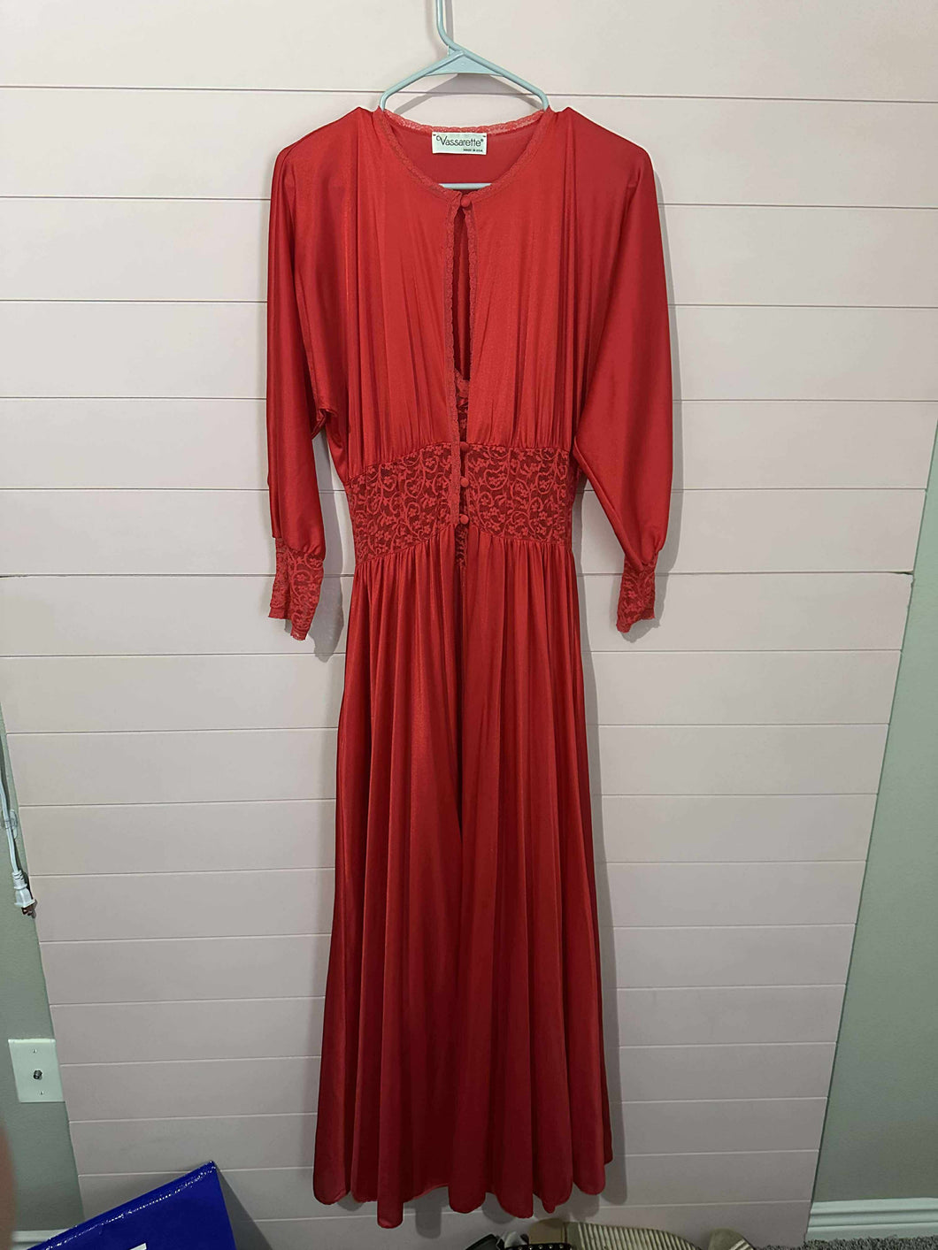 Medium Vassarette Vintage Red Two Piece Maxi Set