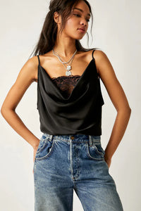 XS Free People Intimately NWT Black Pink Lace Double Date Layer Body Suit