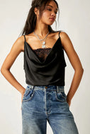 XS Free People Intimately NWT Black Pink Lace Double Date Layer Body Suit
