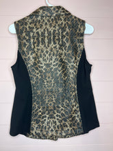 Load image into Gallery viewer, Small Chicos Leopard Print Asymmetrical Zip Up Vest
