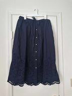 Large Free Assembly Navy Blue Islet Button Front Skirt