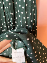 Load image into Gallery viewer, Large Green Polka Dot Pleated Swing Midi Skirt

