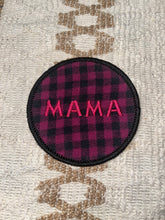 Load image into Gallery viewer, Upcycled Mama Plaid Embroidered Iron On Patch
