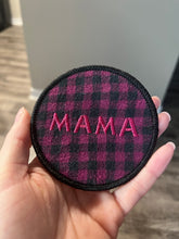 Load image into Gallery viewer, Upcycled Mama Plaid Embroidered Iron On Patch
