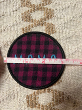 Load image into Gallery viewer, Upcycled Mama Plaid Embroidered Iron On Patch
