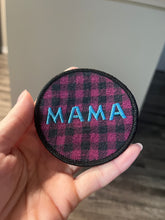 Load image into Gallery viewer, Upcycled Mama Plaid Embroidered Iron On Patch
