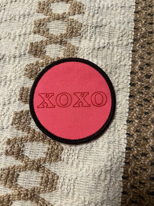 Hot Pink XOXO Valentine’s Day Embroidered Iron On Patch