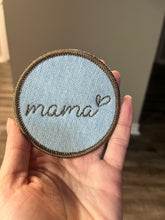 Load image into Gallery viewer, Vintage Light Wash Wrangler Denim Mama Embroidered Iron On Patch
