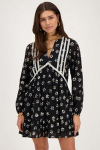 Small Zara Boho Floral Smocked Mini Dress