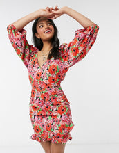 Load image into Gallery viewer, Size 4 ASOS Floral Mini Wrap Dress
