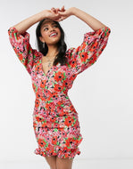 Size 4 ASOS Floral Mini Wrap Dress
