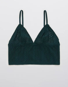 XL Aerie Cable Lace Longline Bralette
