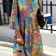 Large NWT Boho Colorful Paisley Shift Dress