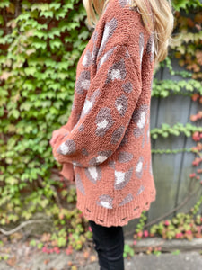 Medium Loveriche Frayed Edge Leopard Cardigan