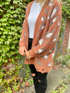 Medium Loveriche Frayed Edge Leopard Cardigan