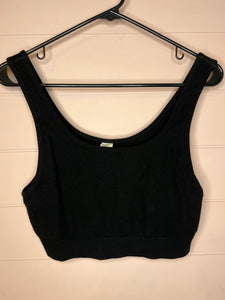 XL Fabletics Black Ripped Crop Top