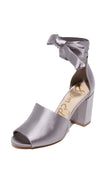 8.5 Sam Edelman Metallic Gray Tie Heels