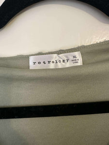 XL Retrology Green Textured Boho Top