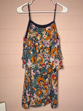 Load image into Gallery viewer, Medium Mary &amp; Mabel Navy Blue Floral Ruffle Tank Dress
