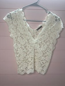 Large Zara Ivory Lace Top