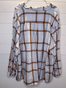 3X Ava Viv Plaid Button Up Plus Size Flannel Shirt