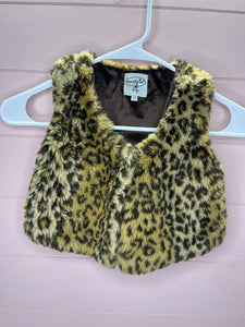 5T Mudpie Leopard Children’s Faux Fur Vest