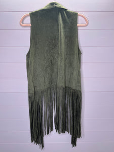 One Size Do Everything In Love Brown Suede Fringe Vest