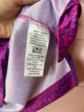 Load image into Gallery viewer, Medium Robert Graham Men&#39;s Classic Fit Downdrift Pink Purple Moisture Wick Short Sleeve Polo Shirt
