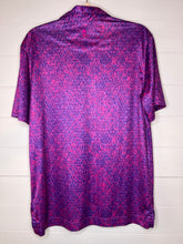 Load image into Gallery viewer, Medium Robert Graham Men&#39;s Classic Fit Downdrift Pink Purple Moisture Wick Short Sleeve Polo Shirt
