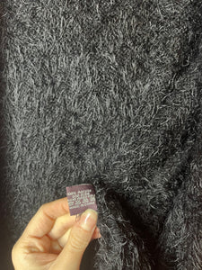 One Size Donna Dioza Black Fringe Sleeveless Cardigan Sweater