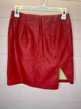 Load image into Gallery viewer, Small Guanyy Faux Leather Red Mini Skirt
