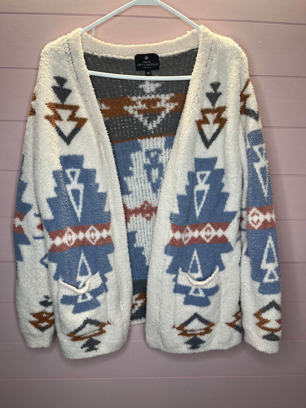 Medium Aztec Boho Western Sweater Cardigan